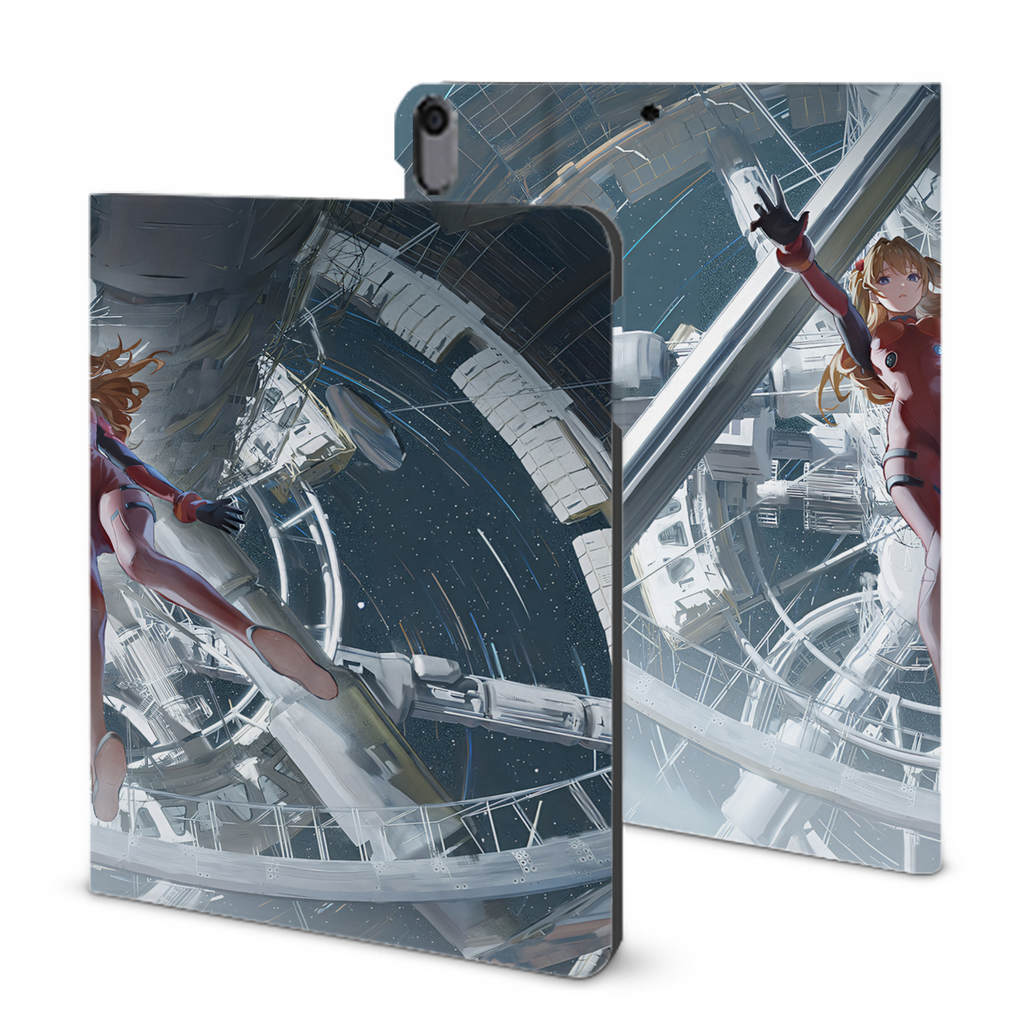 （画像用） EVA 新世紀エヴァンゲリオン IPad ケース ブック型 PUレザー TPU 耐衝撃 軽量 薄型 ペン収納なし 全面保護 IPad 各モデル対応